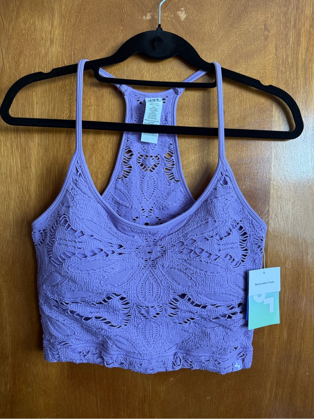 JoyLab Lavender Crochet Racerback Bralette